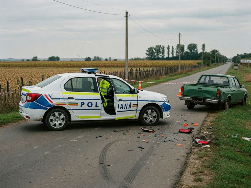 Bihorean, cercetat penal după un accident rutier: conducea fără permis și cu o mașină neînmatriculată