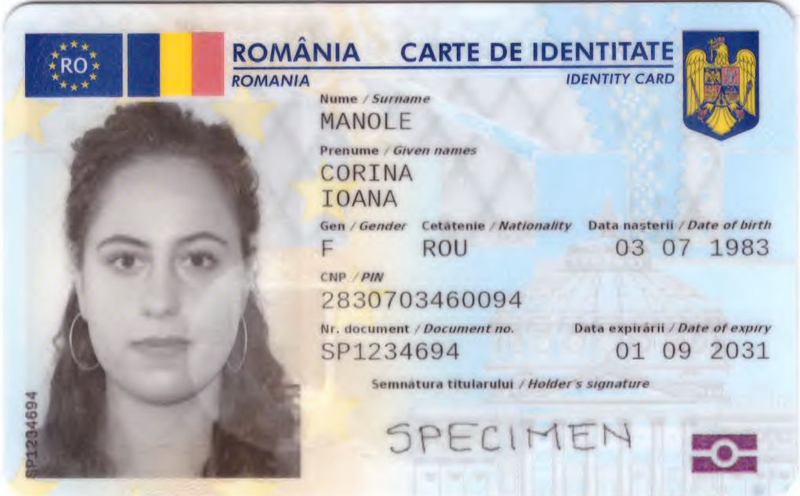 Specimen al cărții electronice de identitate din România, actul cerut la ghișeul de cazier