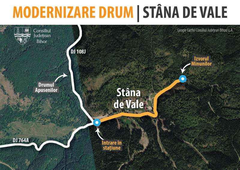 Drumul degradat din Stâna de Vale primește 815.000 de lei de la CJ Bihor