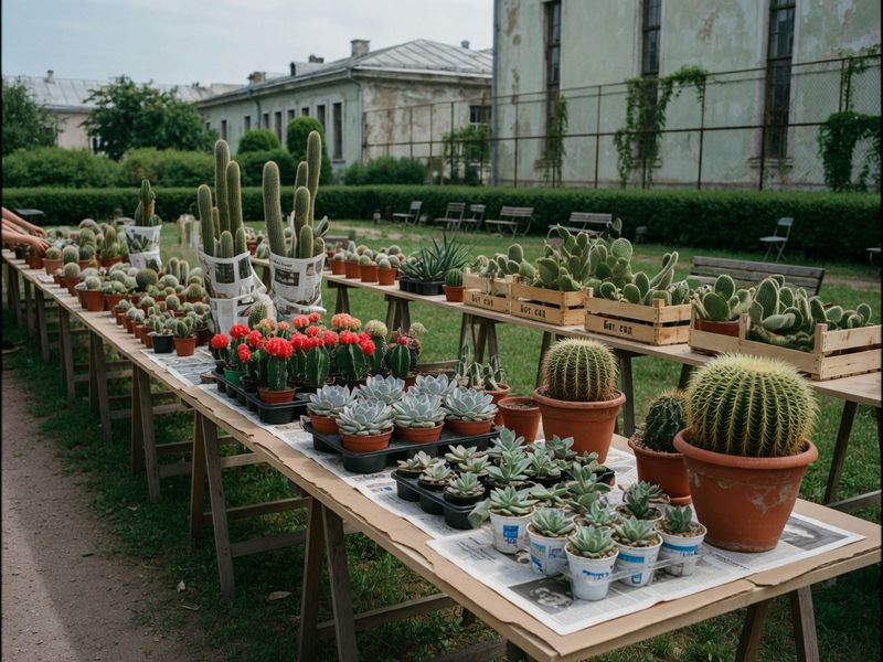 Expoziție de cactuși în parcul Muzeului Țării Crișurilor