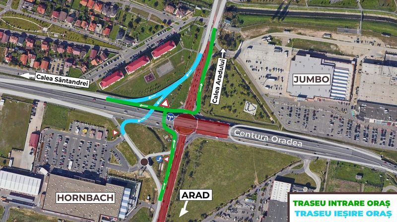 Restricții pe DN 79: aproape trei săptămâni de devieri la pasajul de pe Centură